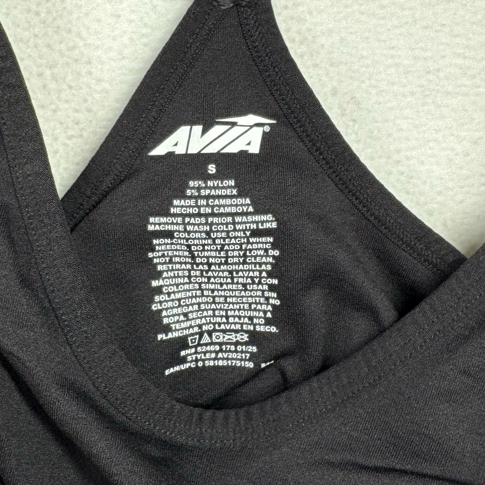 Avia Womens Black Seamless Racerback Sports Bra Adjustable Straps Size‎ Small - Picture 4 of 4